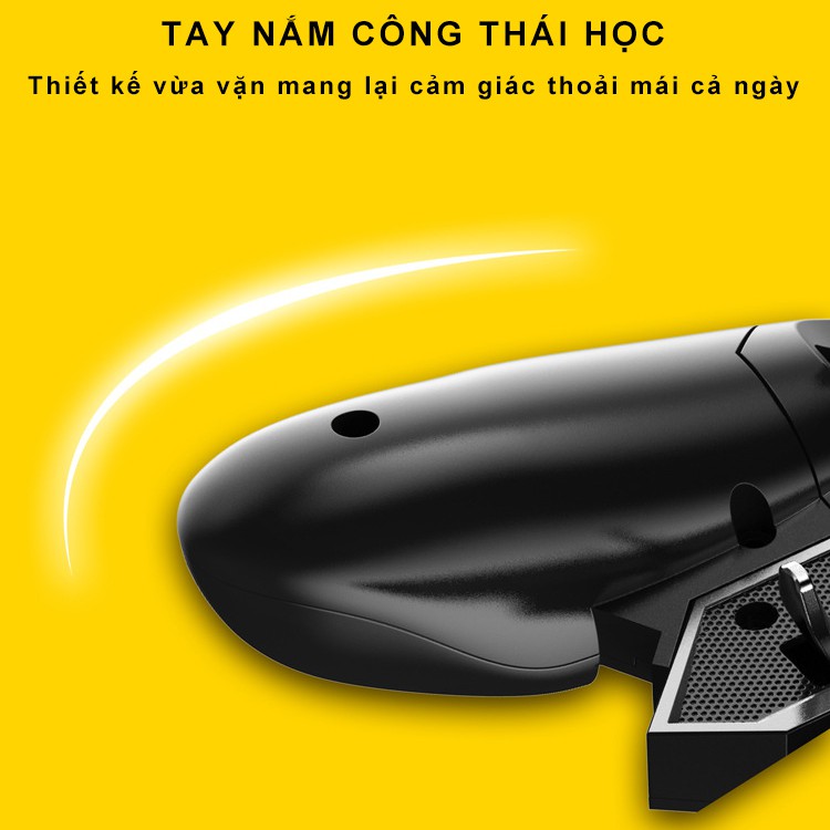 Tay cầm chơi game kèm quạt tản nhiệt cho điện thoại SIDOTECH Memo AK77 hỗ trợ 6 ngón bắn PUBG / FREE FIRE / ROS