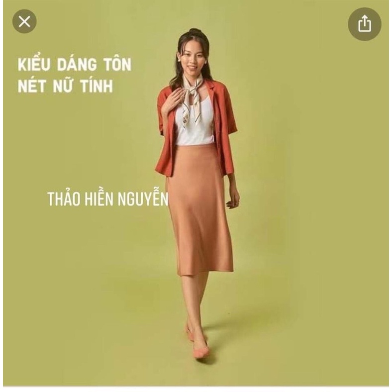 Chân váy lụa Uniqlo tag Nhật
