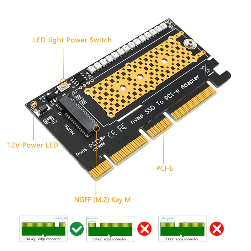 Thẻ Mở Rộng NVME Cho Ổ Cứng Mở Rộng PCI-E X4 M.2 Cho Windows Win7