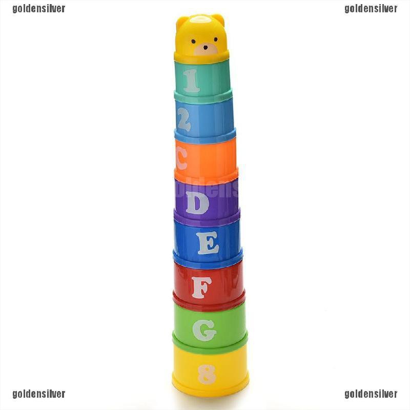 [GDS] Cốc Xếp Chồng Bằng Nhựa Hình Tháp Màu Cầu Vồng Giáo Dục Cho Bé
