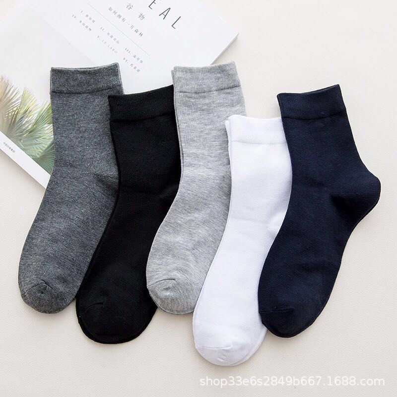 Combo 3 đôi tất vớ nam cao cổ chân dài công sở trắng trơn sợi tre chống trượt tuột gót hôi chân hàn quốc cao cấp