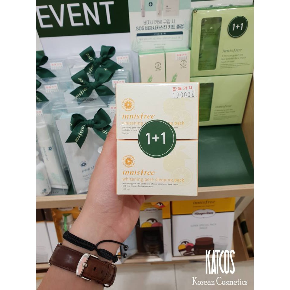 MẶT NẠ NGỦ TRẮNG DA INNISFREE WHITENING PORE SLEEPING MASK 100ML