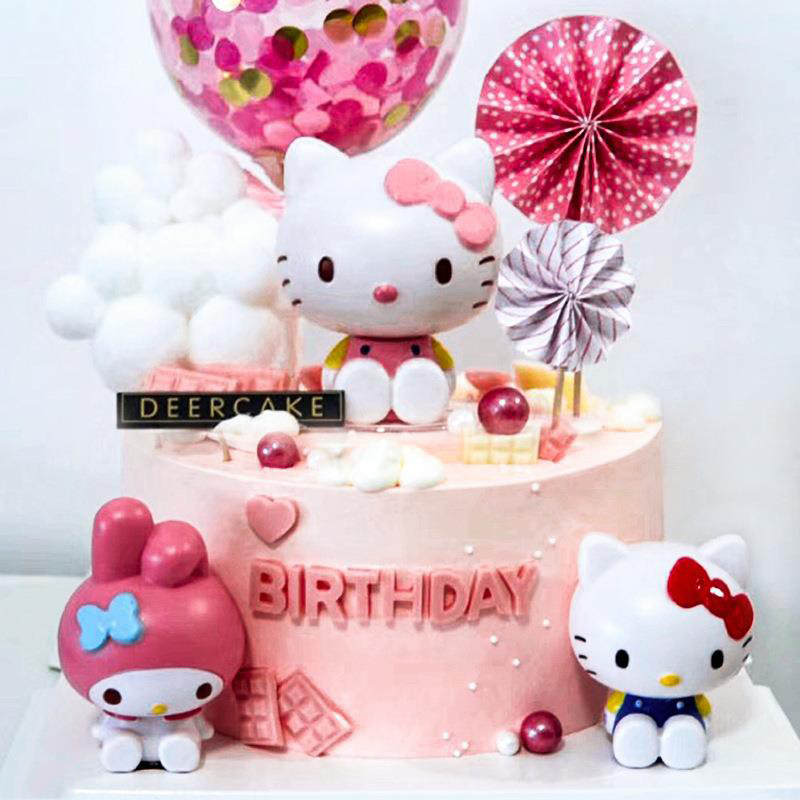 1 Phụ Kiện Trang Trí Bánh Kem Hình Hello Kitty