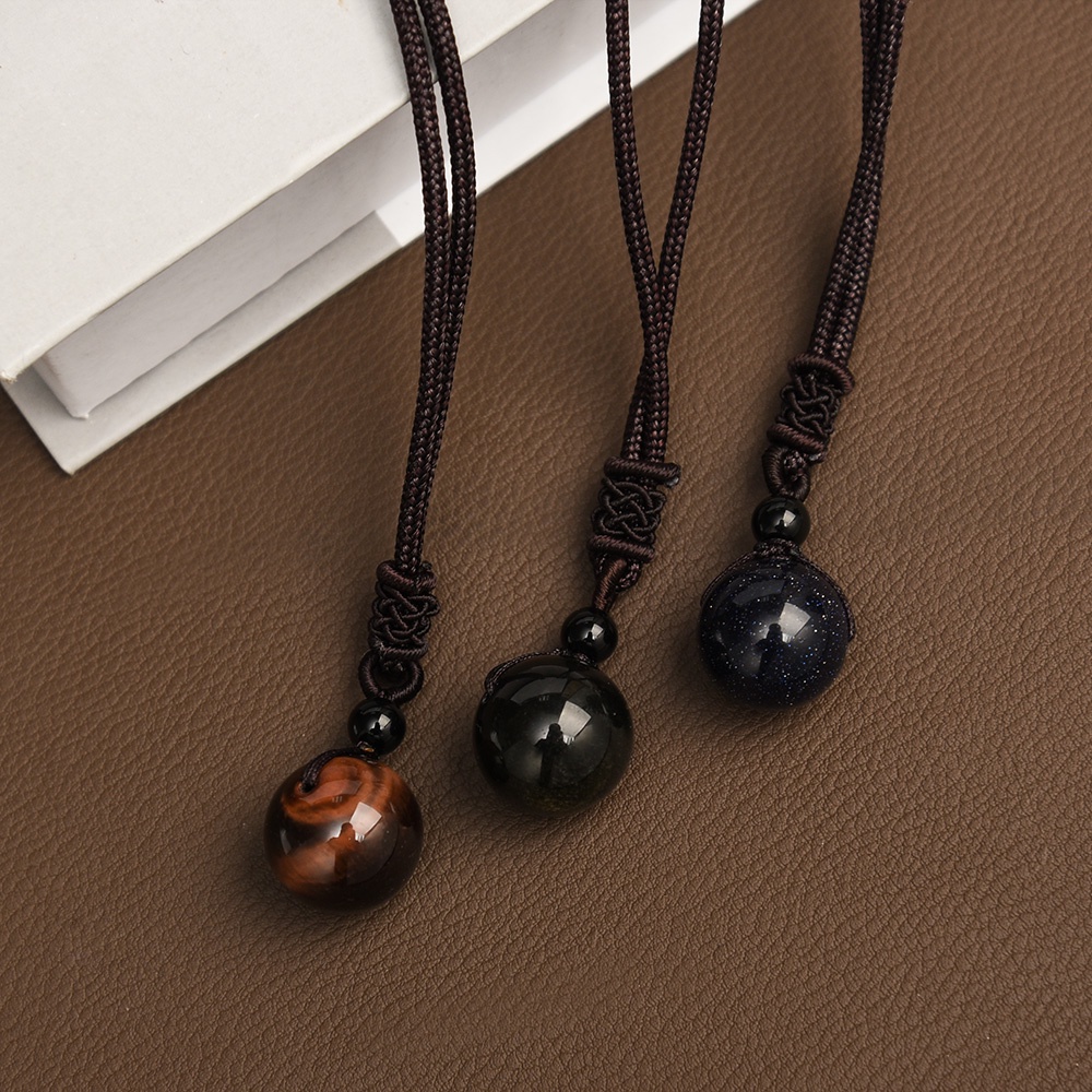 Vòng cổ mặt đá mắt hổ có thể điều chỉnh thời trang độc đáo cho nữ