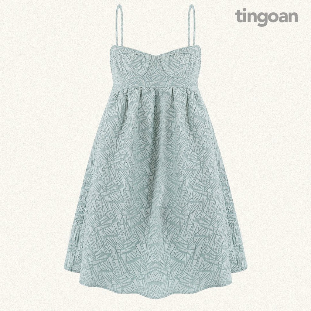 Váy hai dây gấm xanh mint tingoan GONE DRESS/MINT | BigBuy360 - bigbuy360.vn