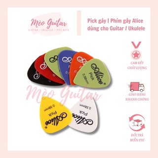 Phím gảy đàn guitar alice 0,58mm 0,71mm 0,81mm 0,96mm 1,2mm 1,5mm | phím gảy đủ cỡ đủ màu sắc chất lượng mèo guita