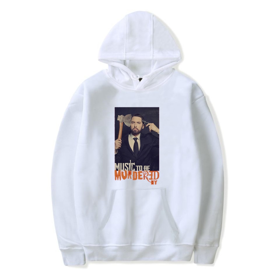 Áo hoodie in Logo Music To Be Murdered By Eminem 2021 phong cách Harajuku thời trang cho cặp đôi