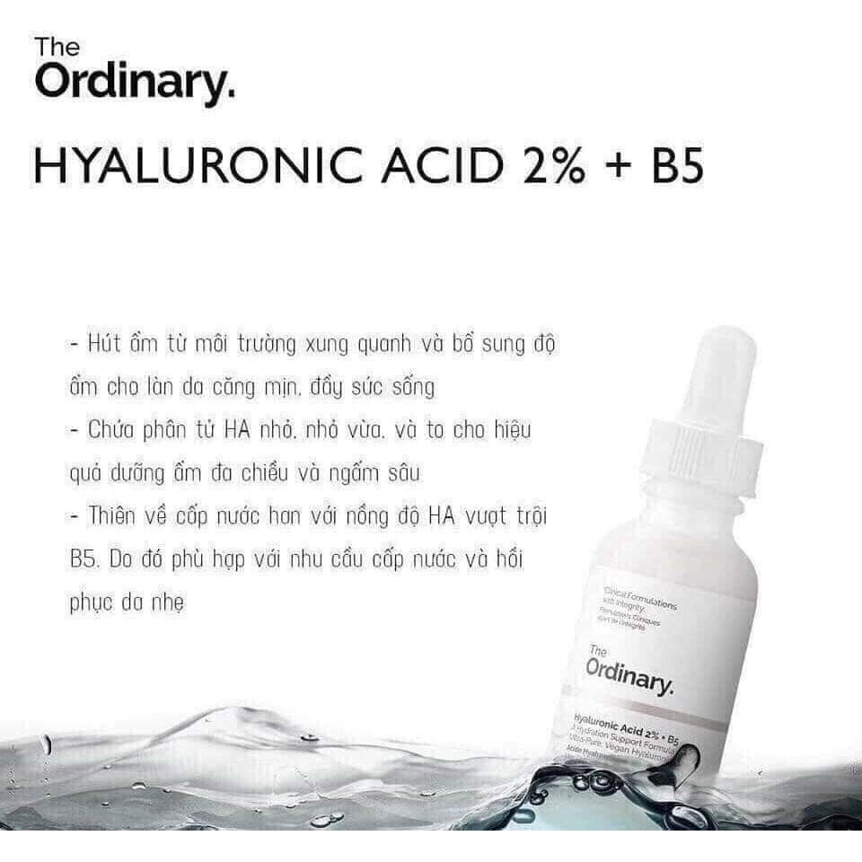 Serum The Ordinary Hyaluronic Acid 2% + B5 - Tinh chất The Ordinary B5 cấp ẩm và phục hồi da
