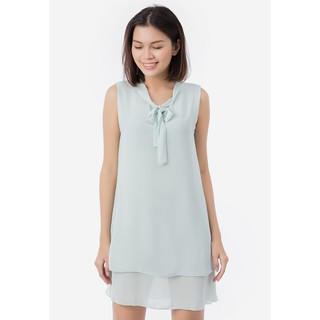 ĐẦM HAI LỚP NƠ CỔ - [Free Ship Đơn Hàng 50K]