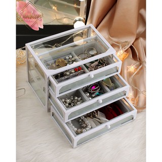 Kệ trang sức, hộp trang sức viền trắng cao cấp - PB379