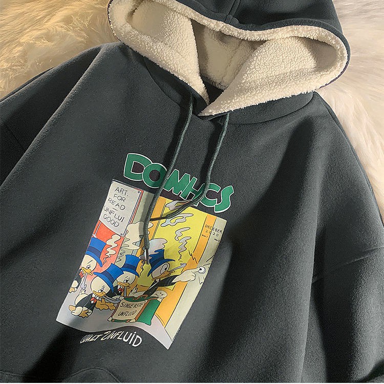 🚚📢Áo Hoodie Len Lông Cừu Phối Nhung Thời Trang Mùa Đông Cho Nam | BigBuy360 - bigbuy360.vn