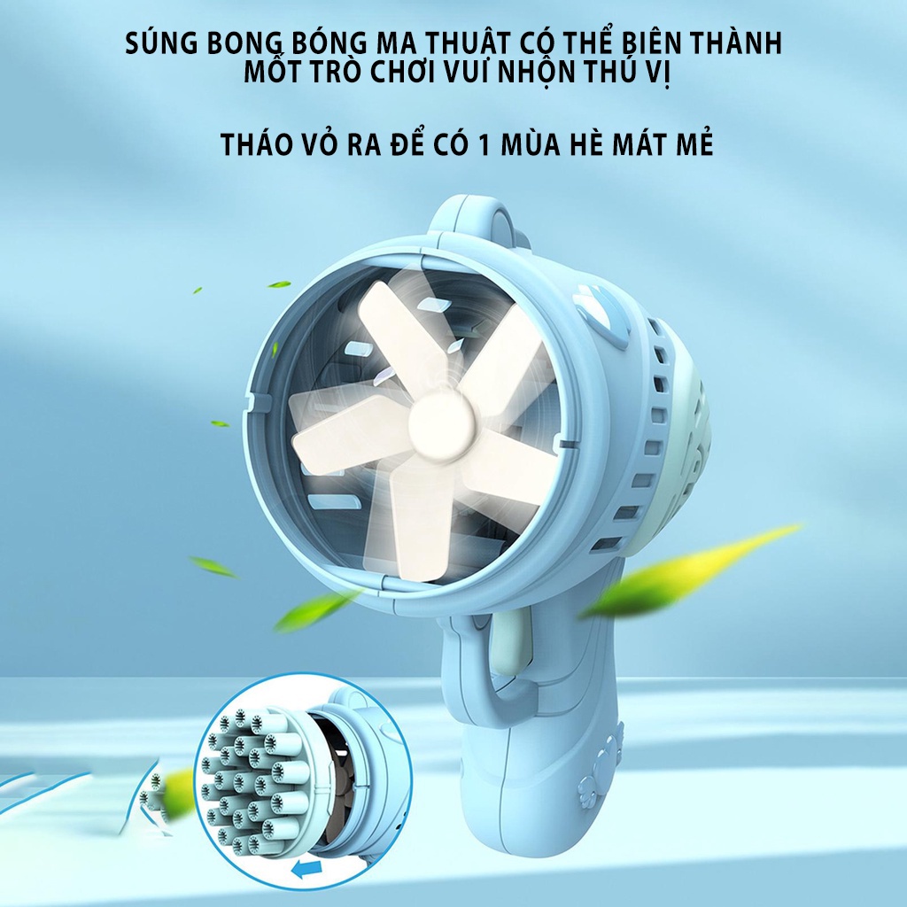Súng bắn bong bóng xà phòng 23 nòng chạy bằng pin siêu mạnh kèm dung dịch pha bong bóng nhiều màu an toàn cho bé