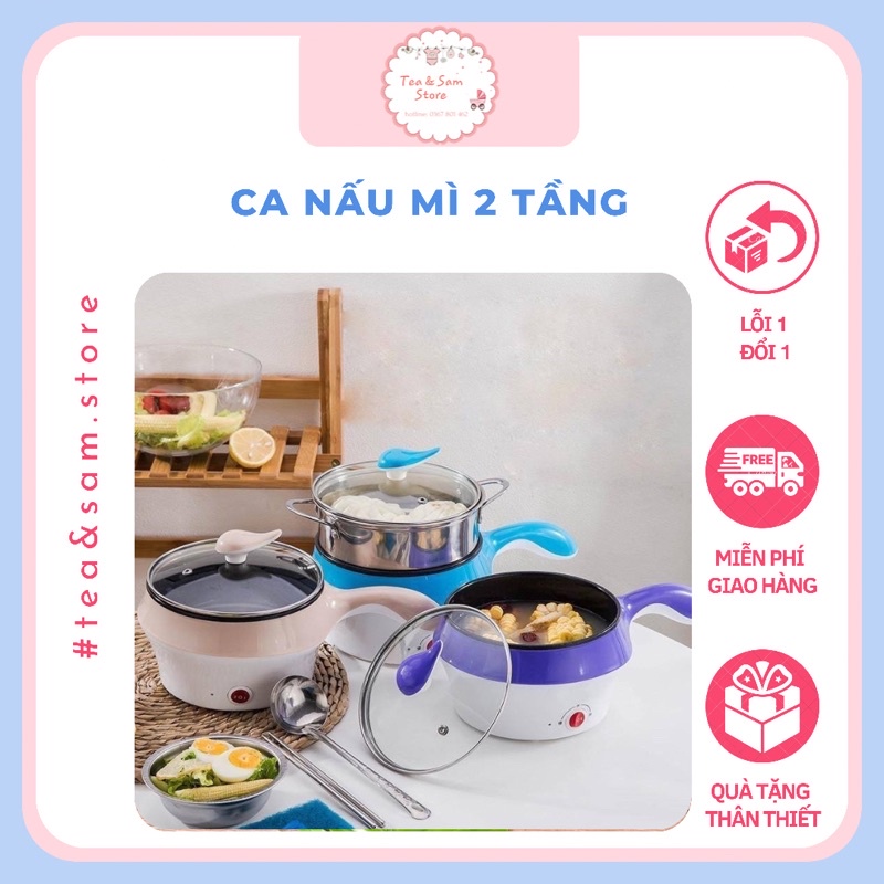 RẺ VÔ ĐỊCHCA NẤU MÌ 2 TẦNG CHỐNG DÍNH 18cm SIÊU TIỆN LỢI