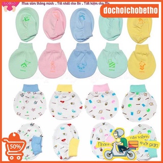 Bao tay chân Minh Triều Mintuu mẫu cổ tròn, set bao tay chân cô bo không hằn không ngứa cho trẻ sơ sinh