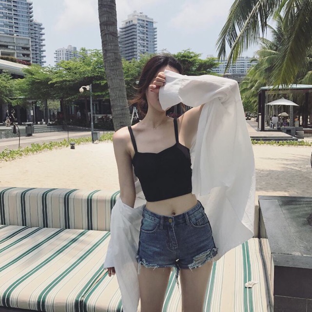 Áo bra dây lưng đan chéo cạp dài