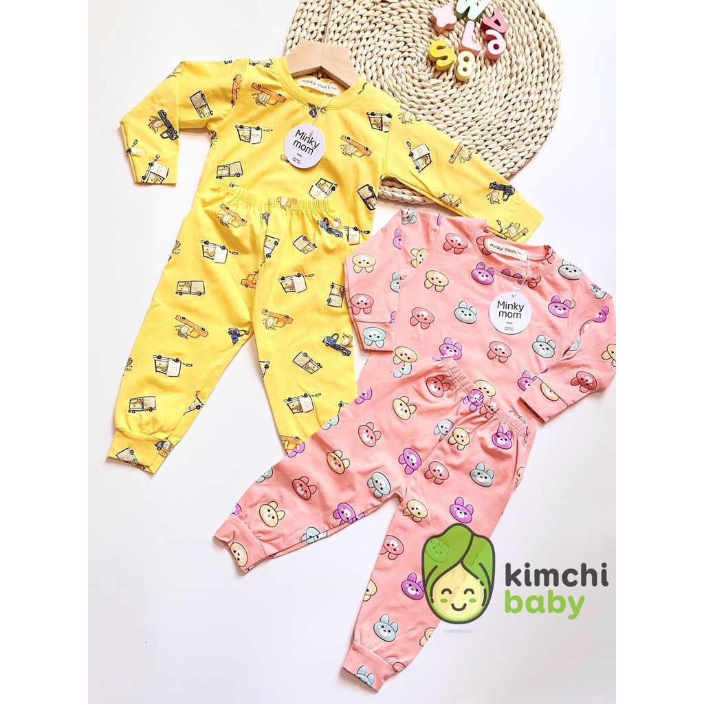 Bộ Dài Cotton Cao Cấp Hàng Minky Mom Họa Tiết Ô TÔ - Khủng Long Cho Bé (6-19kg) MKM02