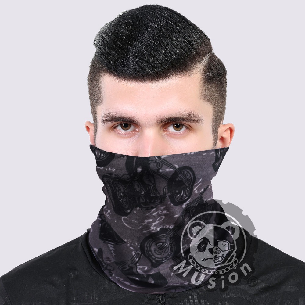 Khăn ống đa năng Musion chống tia UV chống bụi phong cách Harley