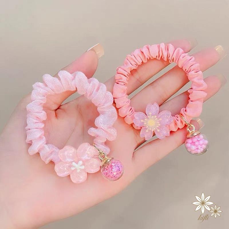 Dây Cột Tóc Cao Su Đính Hoa Nhỏ Xinh Thời Trang Mùa Hè Cho Bạn Gái