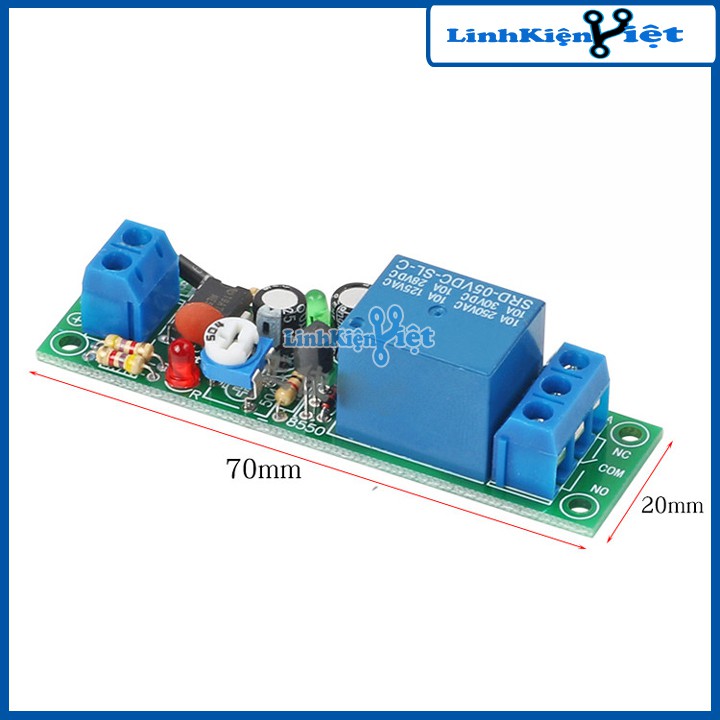 Module Tạo Trễ NE555 Đóng Cắt Relay 5VDC Thời gian 0-60s