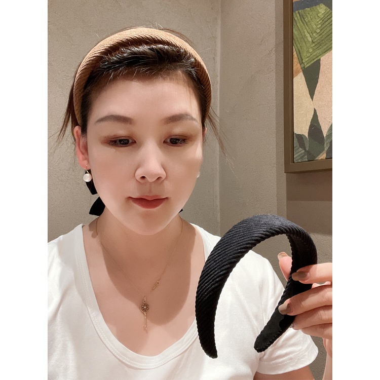 Cài tóc vải nhung màu trơn đơn giản thời trang