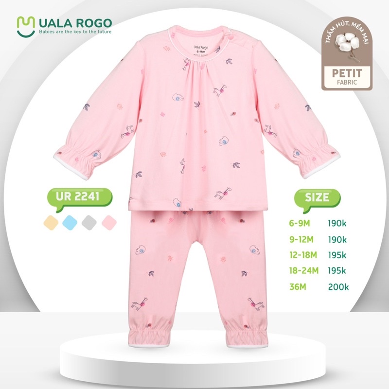 Bộ QA Dài Tay Size 6-36M Hoạ Tiết Petit UalaRogo