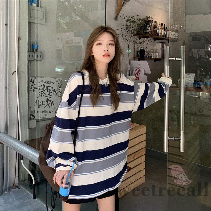 Áo Thun Nữ Tay Dài Kẻ Sọc Ngang Thời Trang | BigBuy360 - bigbuy360.vn