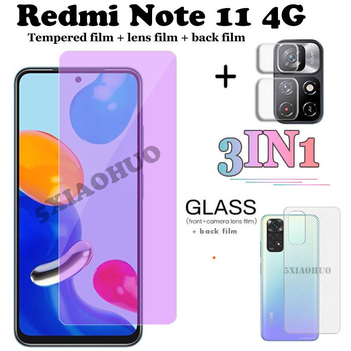 Kính Cường Lực 3 Trong 1 Chống Ánh Sáng Xanh Bảo Vệ Màn Hình Cho Xiaomi Redmi Note 11 11S Redmi Note 11 Pro