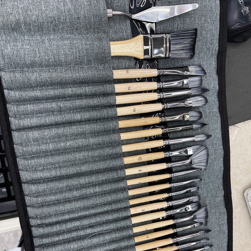 Set 24 Cọ Vẽ Acrylic Kèm Túi Đựng Chuyên Dụng