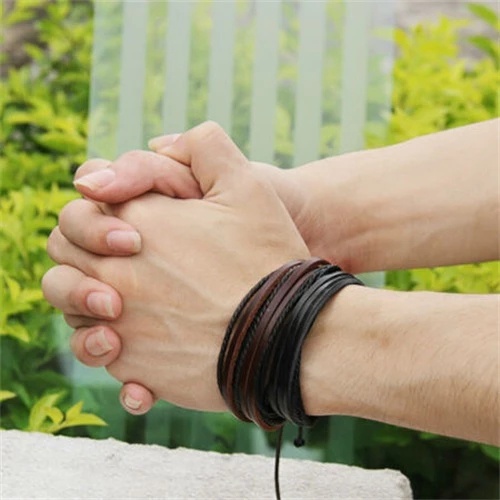 Vòng Tay Da Nhiều Lớp Thời Trang Cho Nam Và Nữ