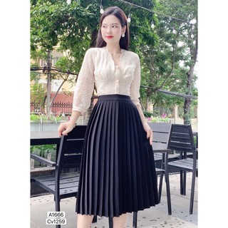 CHÂN VÁY XẾP LY DÁNG DÀI