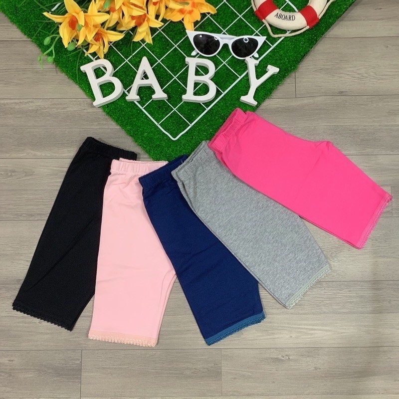 Quần Legging Lửng Mùa Hè Cotton 4 Chiều Bé Gái 21Kg -40Kg