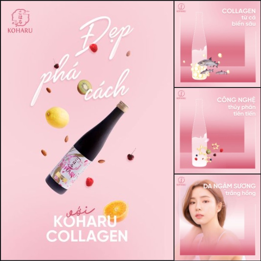 Nước Uống Collagen 82X, Combo 2 Chai Koharu Collagen xuất xứ Nhật Bản 48.000mg Collagen Peptide (500ml/Chai)