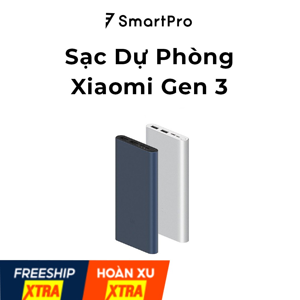 Pin Sạc Dự Phòng 10000mAh 🔋[An Toàn–Tiết Kiệm]🔋 Fast Charger Xiaomi Gen 3 - Sạc Nhanh - 3 Cổng Type C, In/Out, USB 5.0