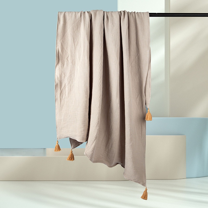 Chăn Cotton 4 Lớp Mềm Mại Màu Trơn Kích Thước 120x150cm