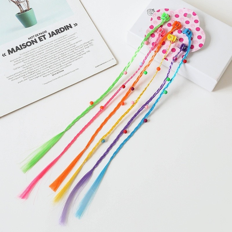 Set 6 Kẹp Tóc Đính Hạt Nhiều Màu Sắc Thời Trang Cho Bé Gái
