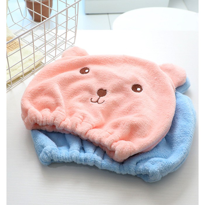 Khăn tắm trùm đầu hình gấu dễ thương