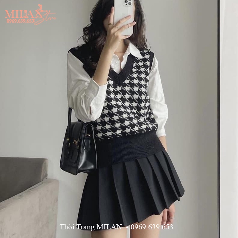 Chân váy xếp ly ngắn có quần trong khóa sườn cạp cao dáng chân váy tennis xếp ly bigsize ngắn chữ A học sinh đi học biển