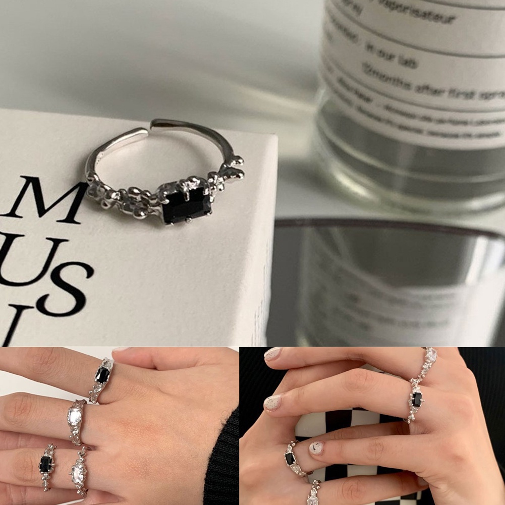 Nhẫn Hở Đính Đá Zircon Trong Suốt Tùy Chỉnh Thời Trang Cho Nữ
