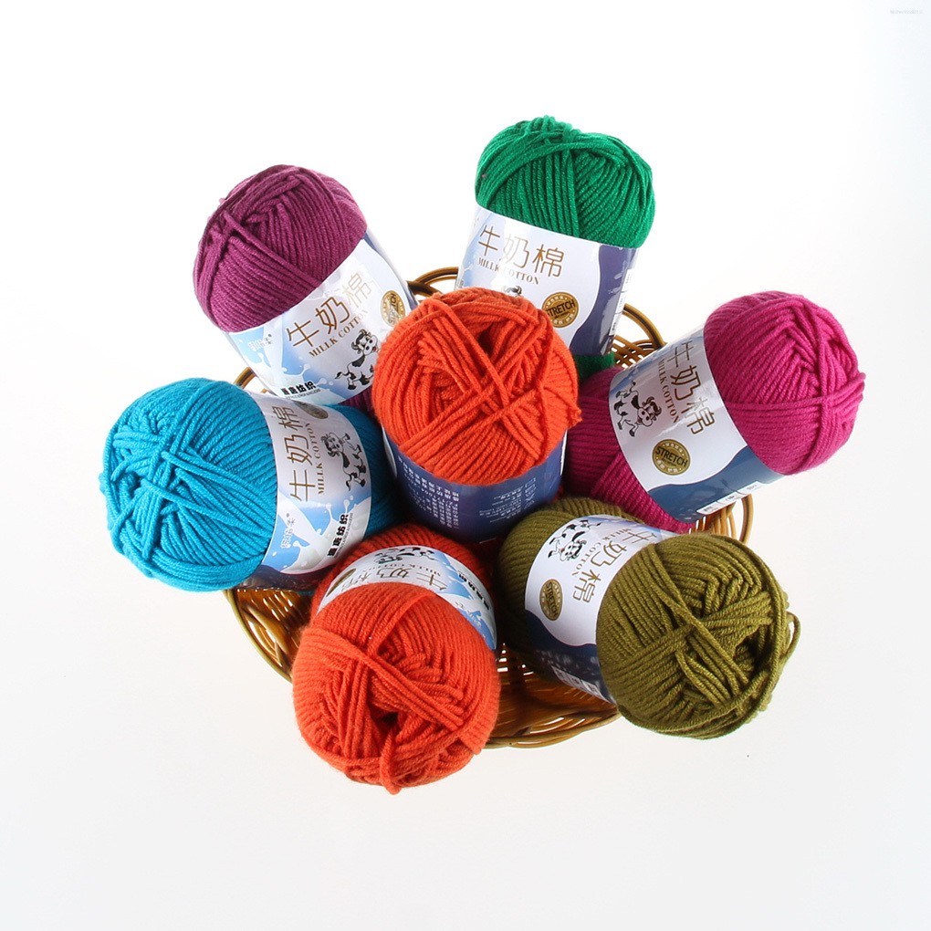 Cuộn len cotton đan tay làm quần áo/phụ kiện nhiều màu