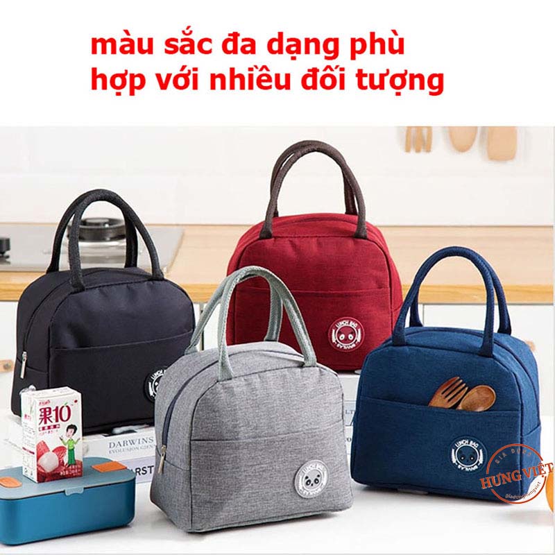 Túi đựng hộp cơm/Lunchbag giữ nhiệt cao cấp, họa tiết TRƠN, chống thấm nước [TÚI GIỮ NHIỆT TRƠN]