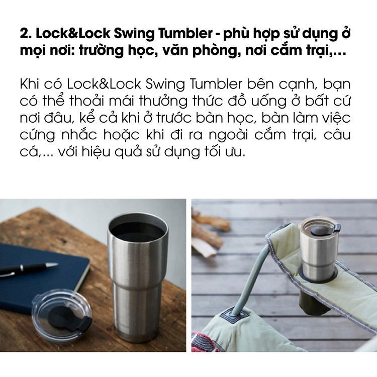 Ly Giữ Nhiệt Lock&Lock Swing Tumbler LHC4179 350ml Màu Đen