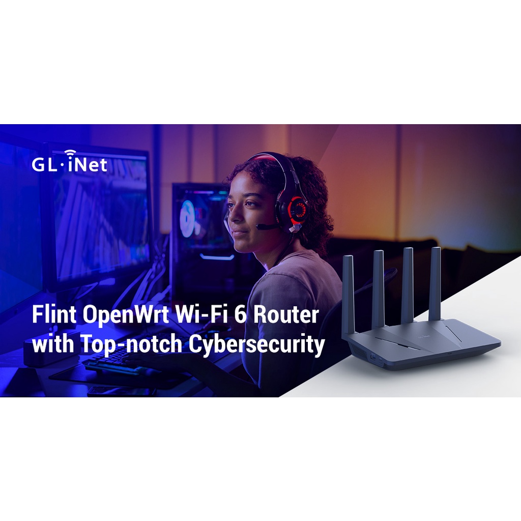 Router Wifi Flint AX1800 Wifi 6 GL.inet thiết bị phát wifi chuyên dụng tích hợp chặn quảng cáo và VPN 2023 OpenWRT