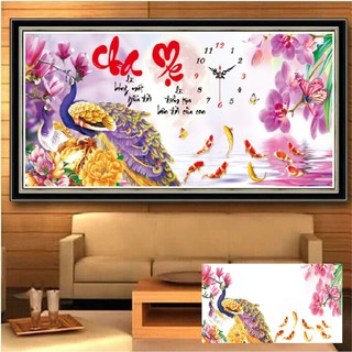 Tranh đính đá Cha me - Lv080