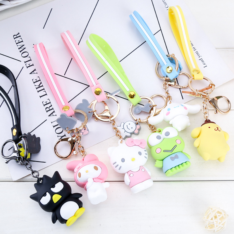 Cute Cartoon Kitten Frog Doll Key Chain/Cartoon Animal Pendant Key Ring/Women Girl's Bags Pendant Accessories /Couple Car Key Ring Pendant Creative Small Gift