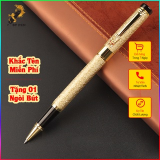 [FREESHIP] Bút Bi Kim Loại,Bút Ký Khảm Rồng Cao Cấp ST06 Ngòi Dạ Bi 0.5mm,Bút Kí Tên Quà Tặng Khắc Tên Theo Yêu Cầu