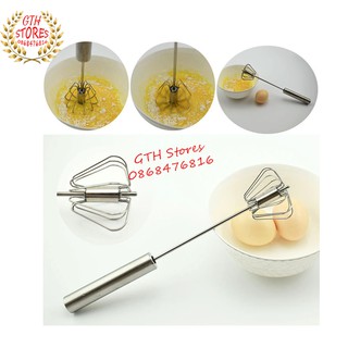 Cây đánh trứng động năng có lò xo tự quay - đánh trứng, đánh bột inox chắc chắn (hình cầu) _GTH Stores