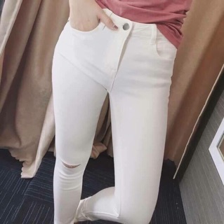 Quần Kaki jean rách gối