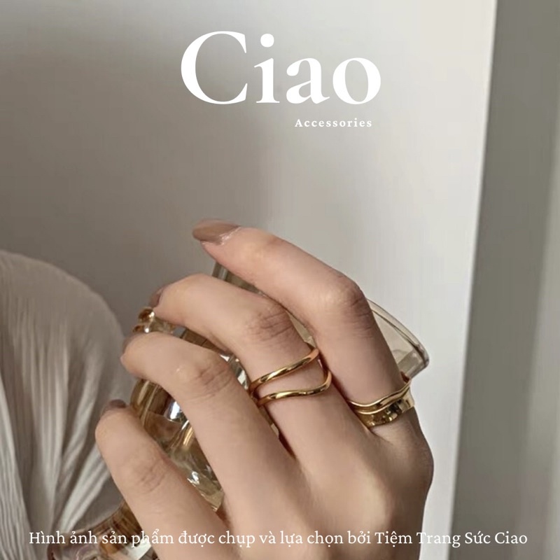 [NEW ITEMS] Nhẫn mạ bạc S925 thiết kế phong cách trendy tinh tế Rowena Ciao accessories