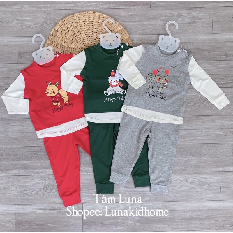 [HÀNG XẢ]- Bộ nỉ dài tay BONS99  Noel Baby Kings mềm ấm (6-9M đến 12-18M)