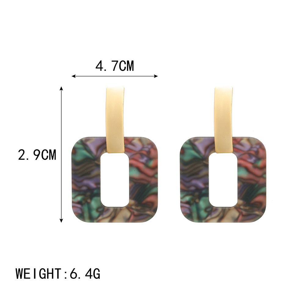 Bông Tai Acrylic Hình Học / Vuông / Tròn Nhiều Màu Độc Đáo Thời Trang Dự Tiệc